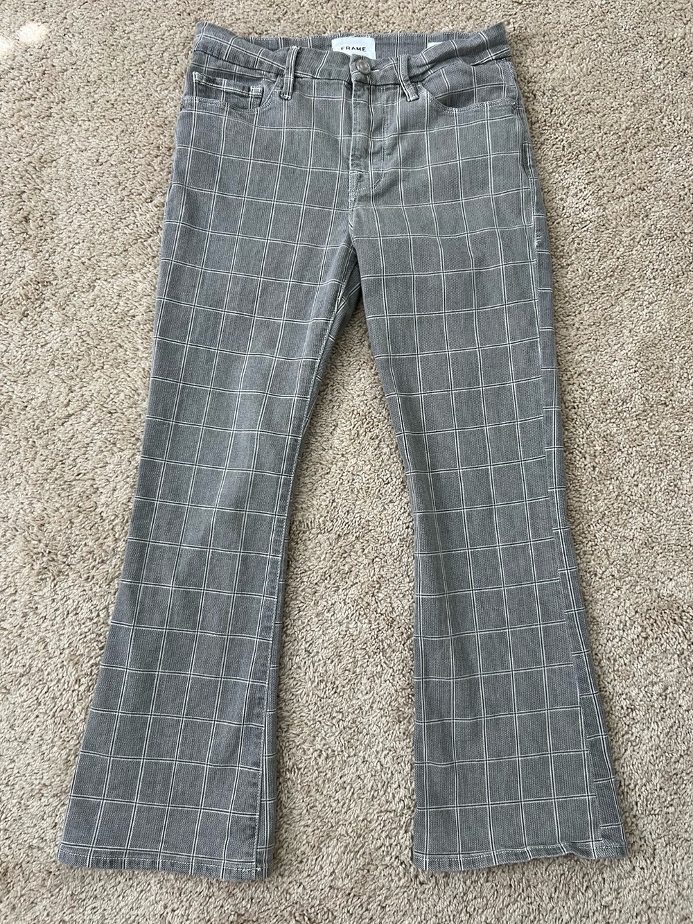 Frame Le Crop Mini Boot Size 27 Plaid Pants